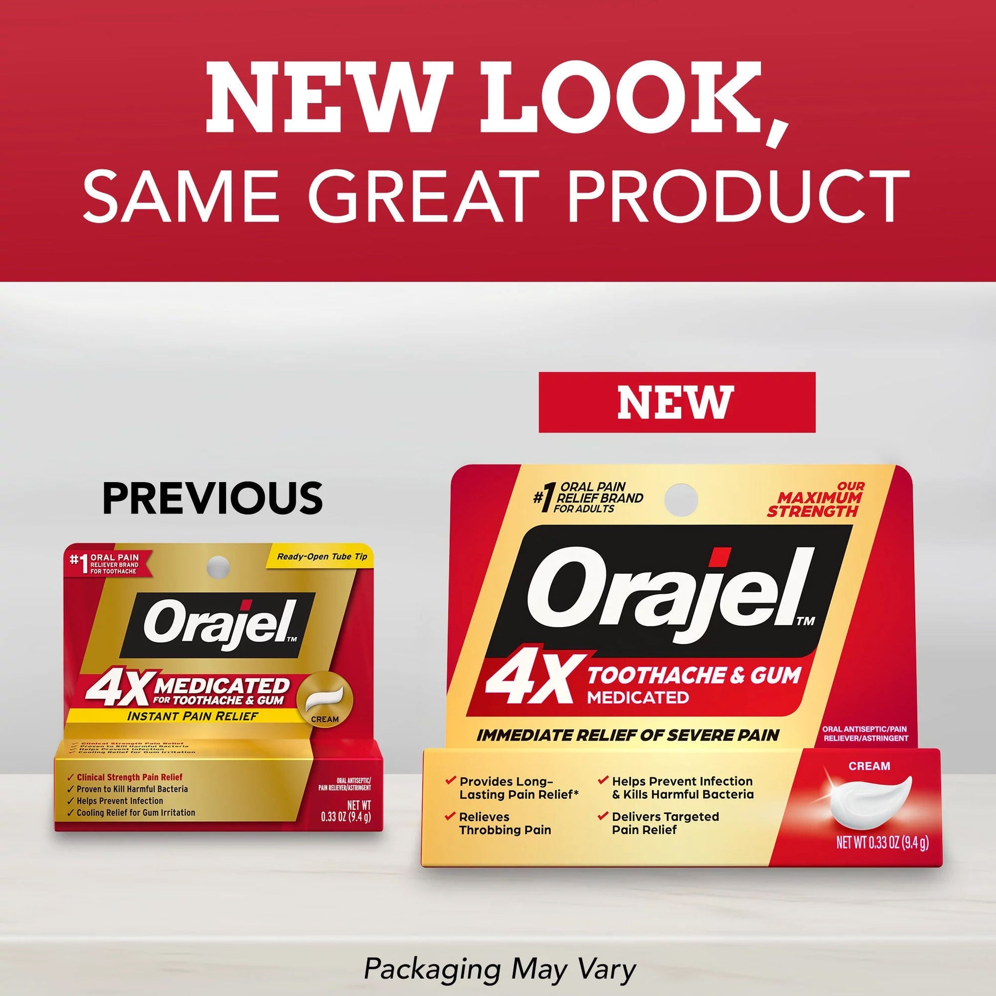 Orajel™ 4X Medicated Cream for Toothache & Gum, Maximum Strength for Severe Pain