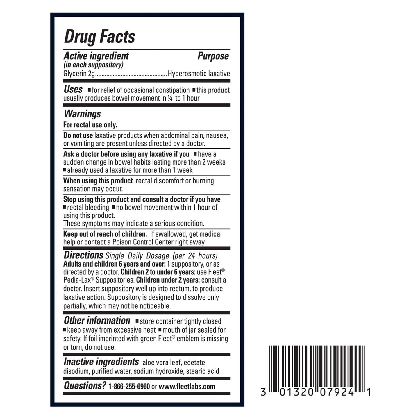 Fleet® Glycerin Laxative Suppository