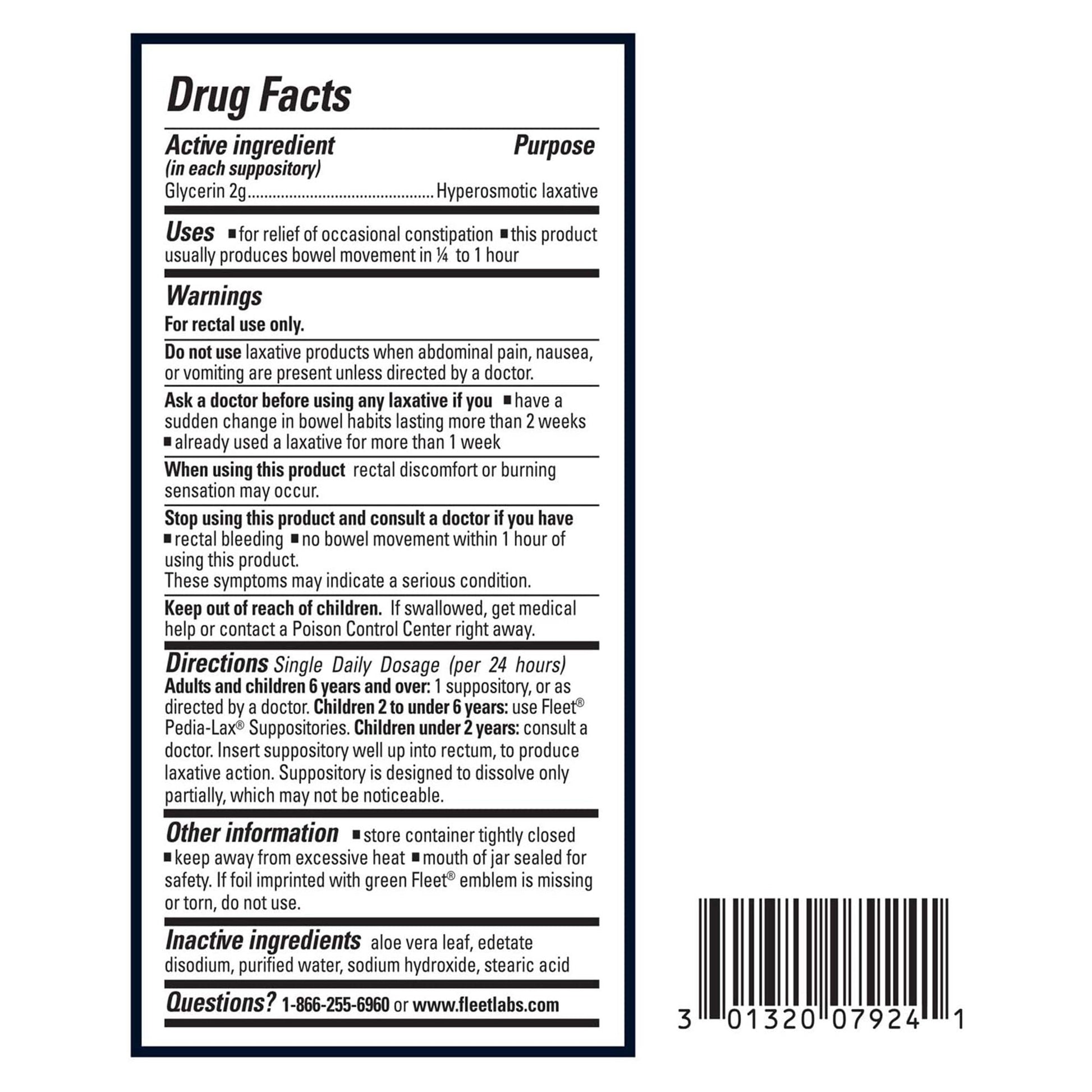 Fleet® Glycerin Laxative Suppository