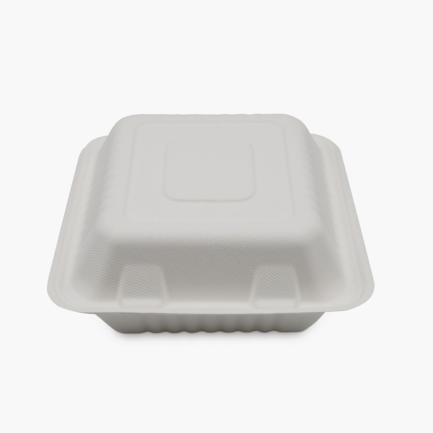 Medd Max LLC 3 Compartment Clamshell Food Container White Compostable Bagasse