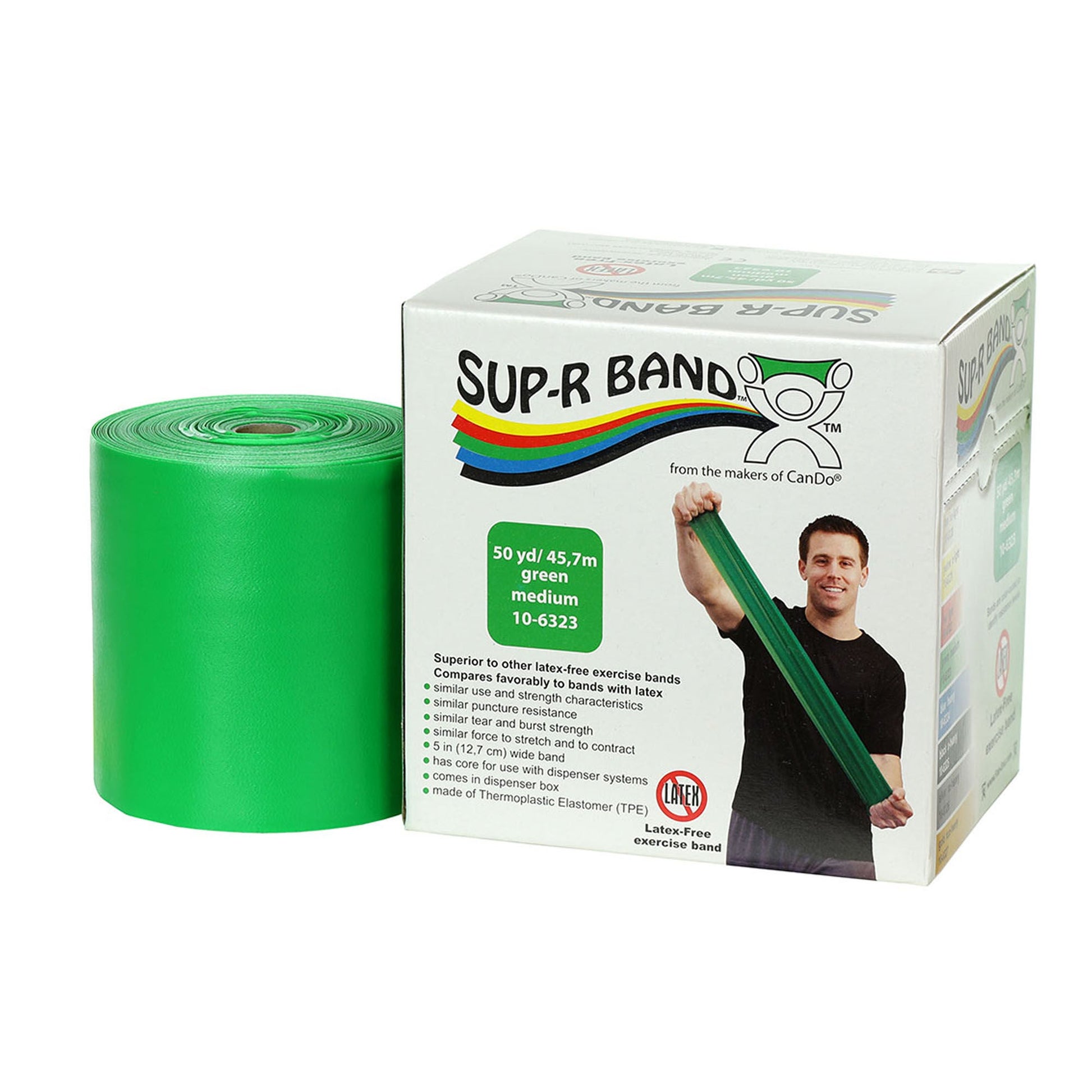 Sup-R Band® Exercise Resistance Band, Green, Medium Resistance