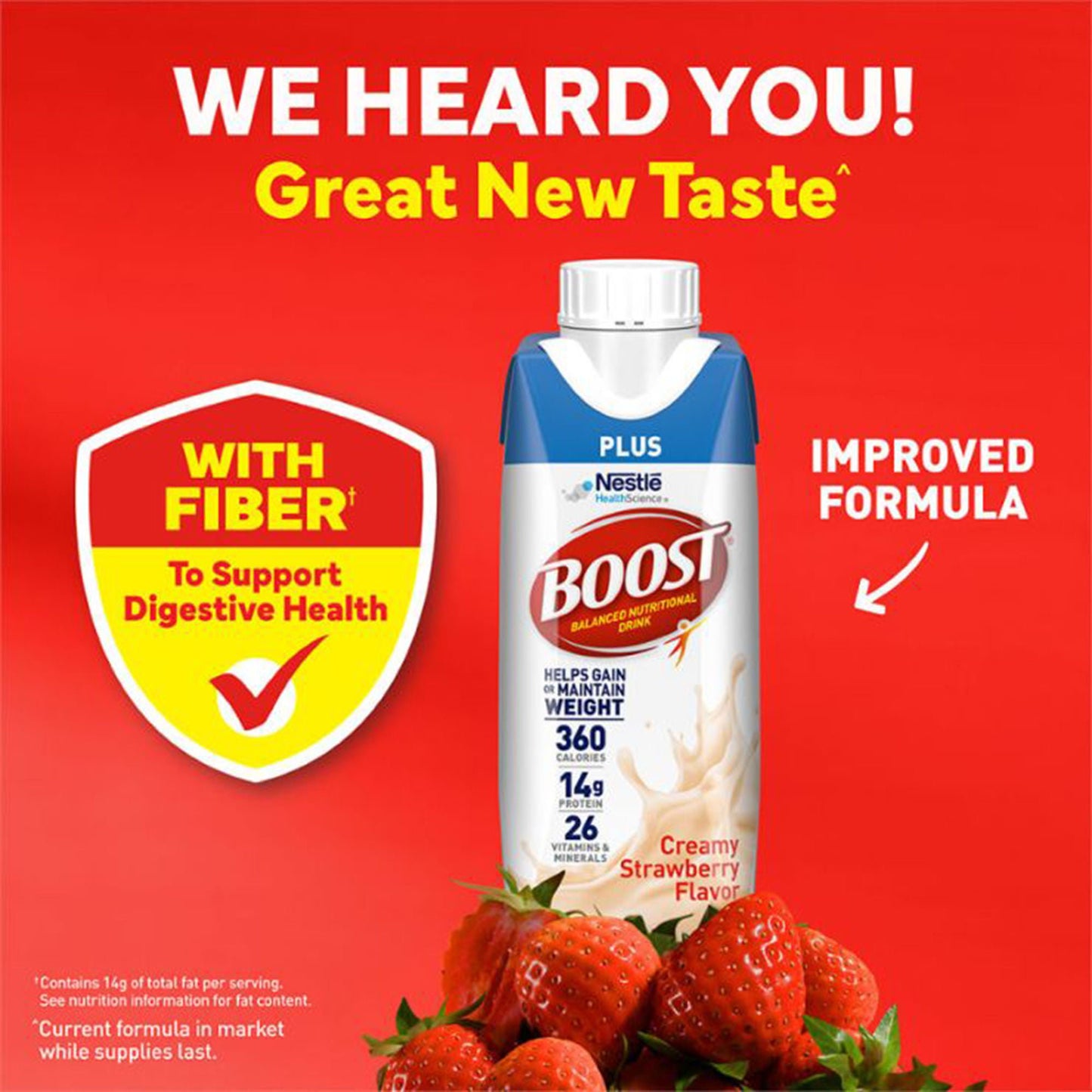 Boost® Plus Strawberry Balanced Nutritional Drink, bottle