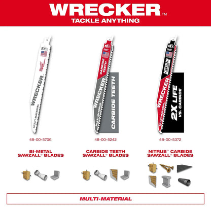 Milwaukee 8" 8/12 TPI SAWZALL Blade for Multi-Material (5 PK) 48-00-5093 | 8 in Blade Length, 5-Piece