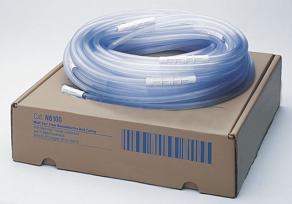 Medi-Vac Suction Tubing Clear 9/32 Inch I.D. 12 Foot Length Non-Conductive Plastic