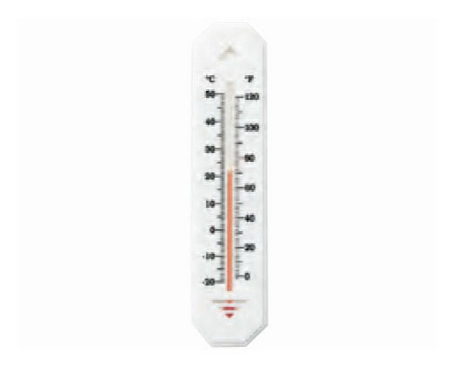 Durac Wall / Room Thermometer Fahrenheit / Celsius 0° to 120°F (-20° to +50°C) Ambient Sensor Wall Mount Does Not Require Power