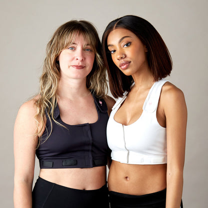 heart&core® Larissa Post-Surgical Bra w/ Drainage Bulb Holders, Black, 7X-Large