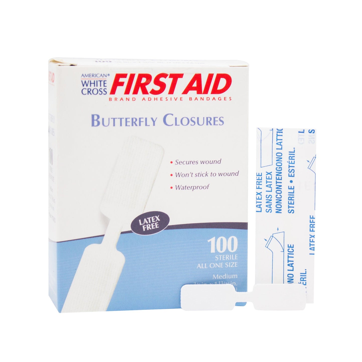 American® White Cross First Aid Butterfly Adhesive Bandages