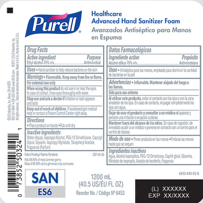 Purell® Healthcare Advanced Hand Sanitizer Foam Refill for ES6 Dispenser