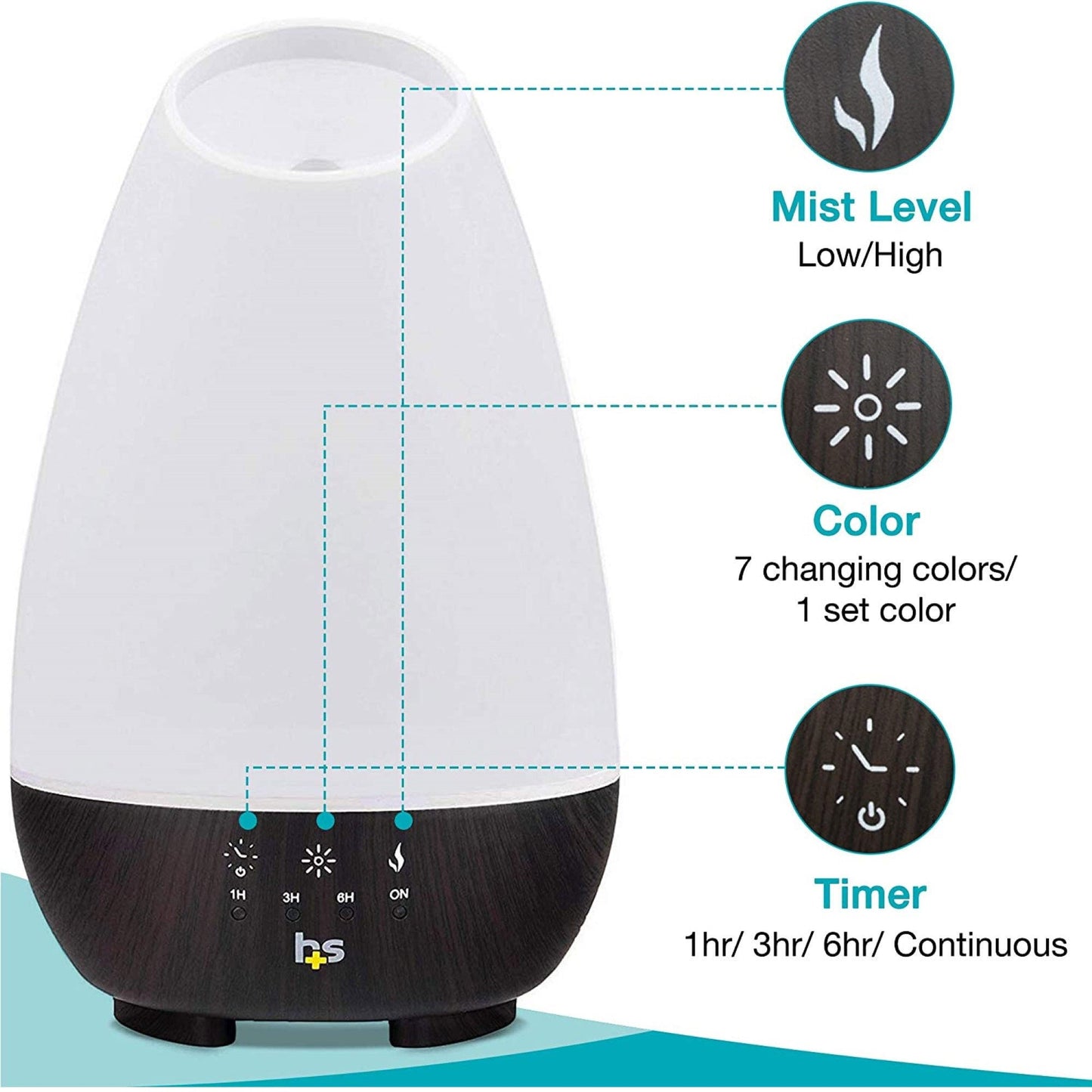 HealthSmart Ultrasonic Essential Oil Humidifier Diffuser
