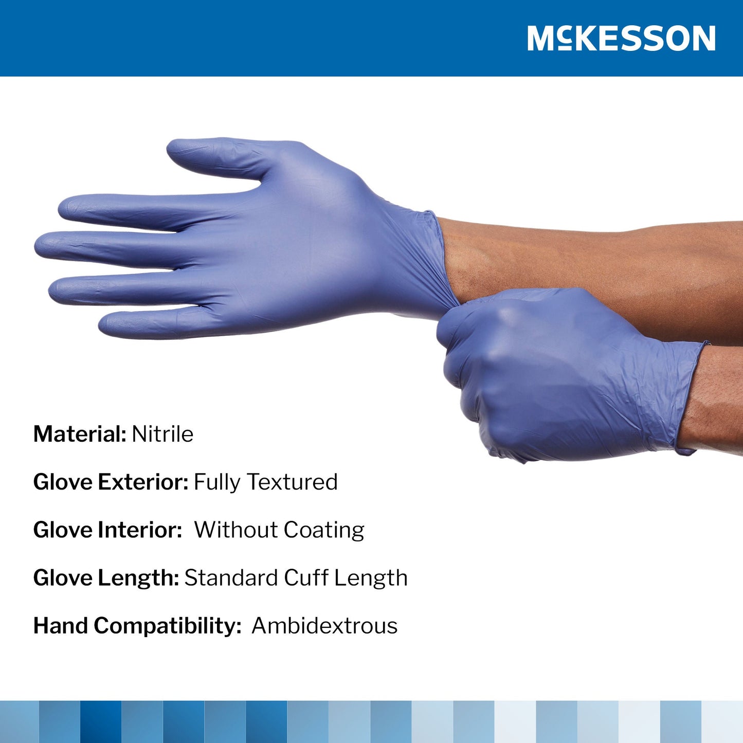 McKesson Confiderm® LDC Nitrile Exam Gloves, Blue - view 3