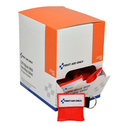 First Aid Only CPR Face Shield With Key Chain Mouth to Mask Single Use