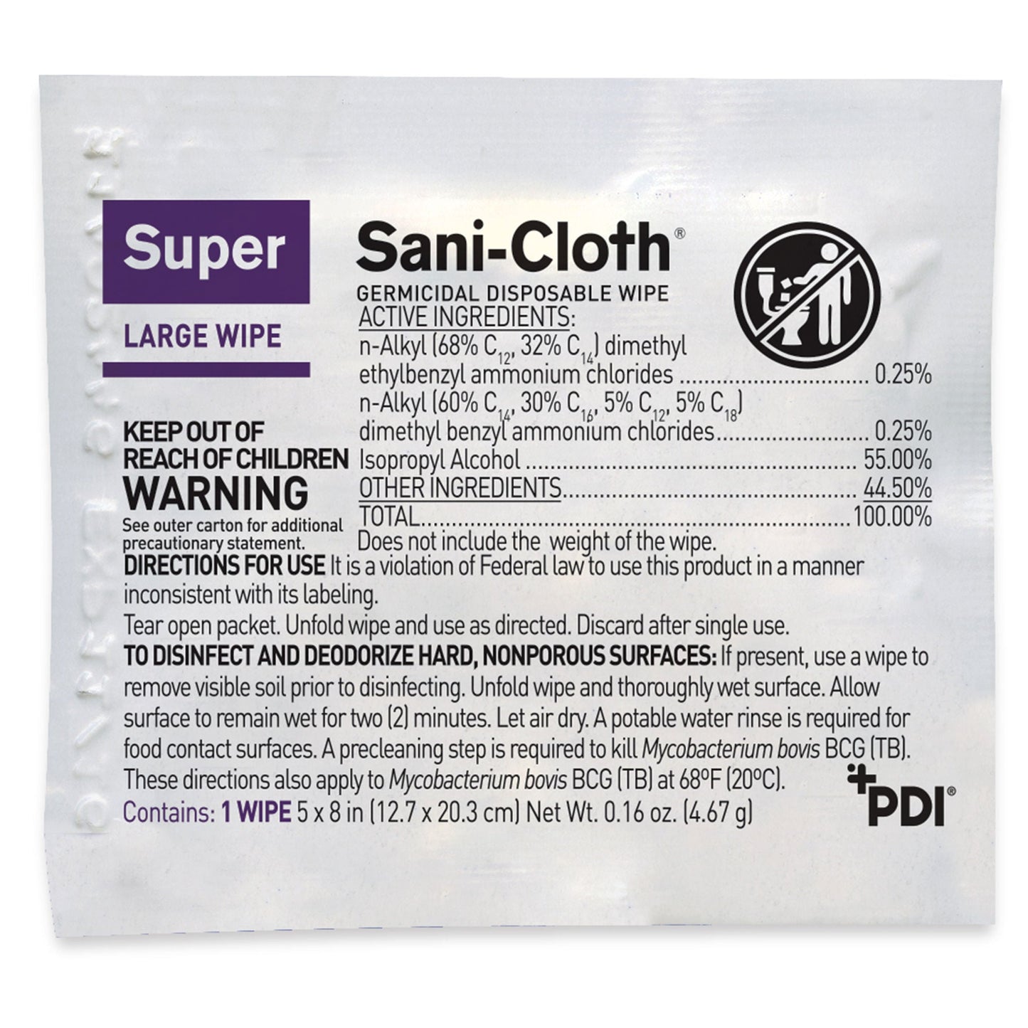 Super Sani-Cloth® Germicidal Disinfectant Wipes, Individual Packets