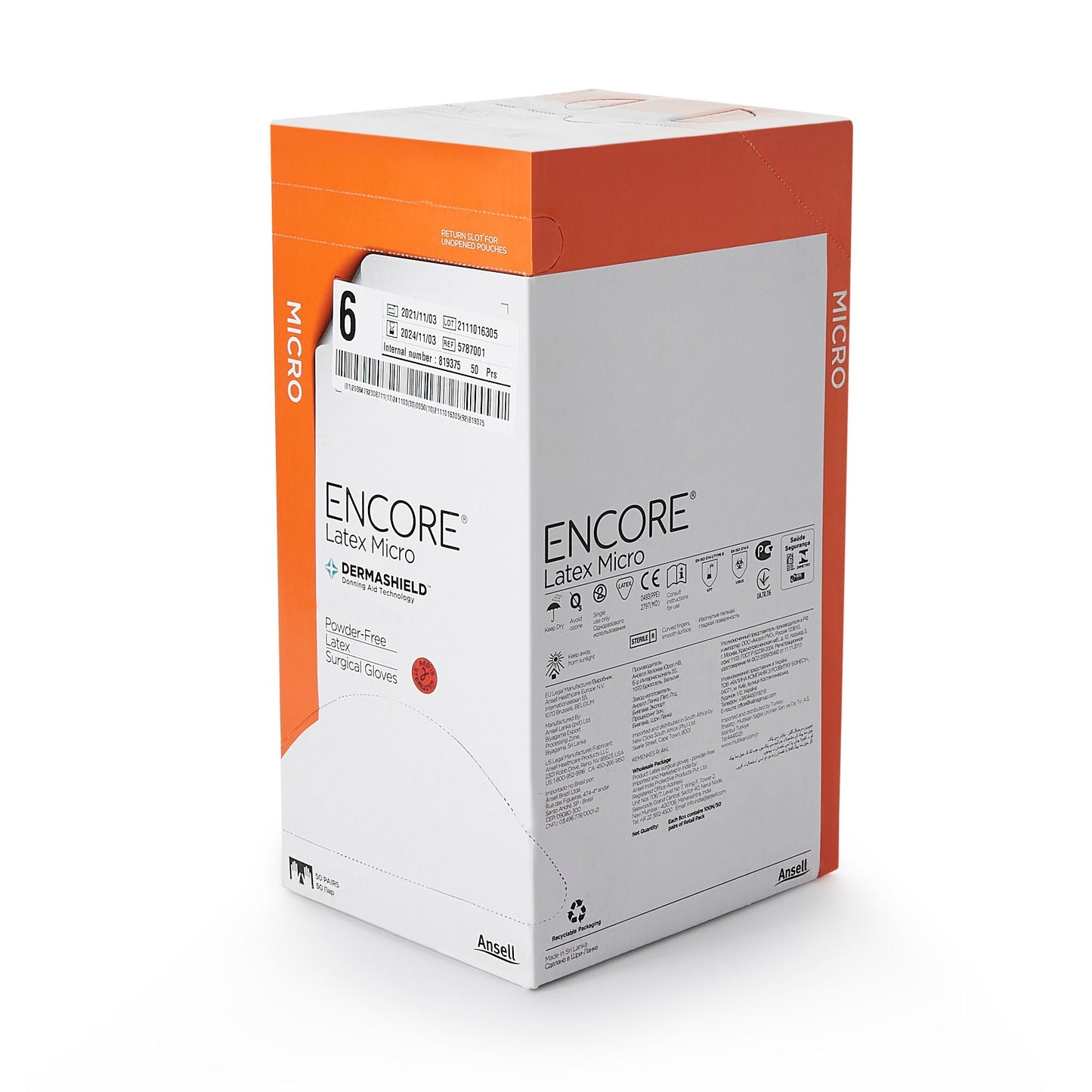 Sterile ENCORE® Latex Micro Latex Surgical Gloves, Brown - view 2