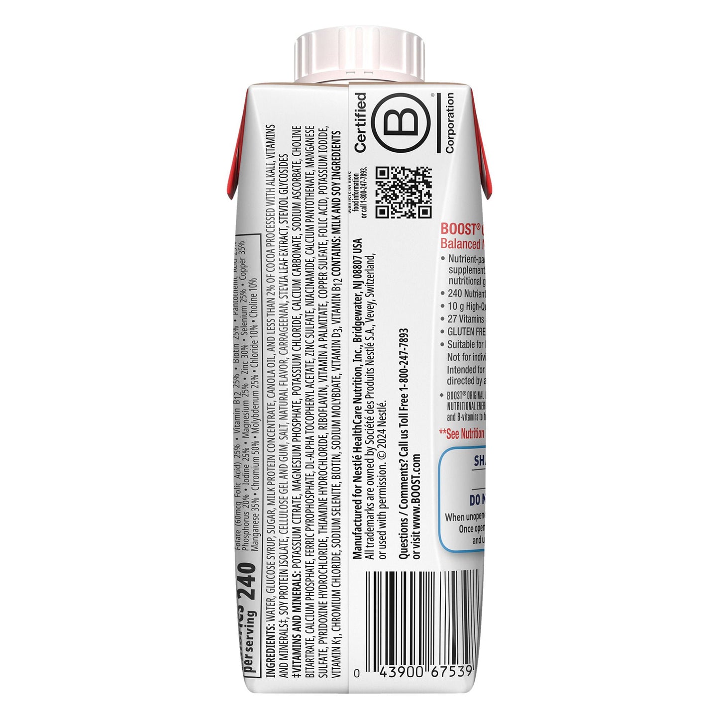 Boost® Original Chocolate Balanced Nutritional Drink, Carton