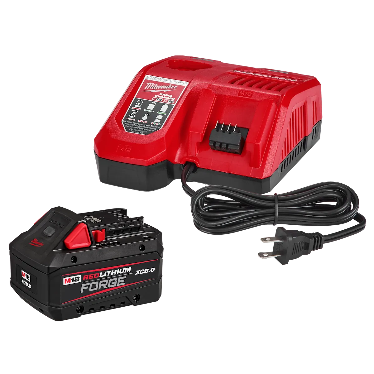 Milwaukee M18 REDLITHIUM FORGE XC8.0 Starter Kit 48-59-1881 | M18 Battery, Glass Filled Nylon