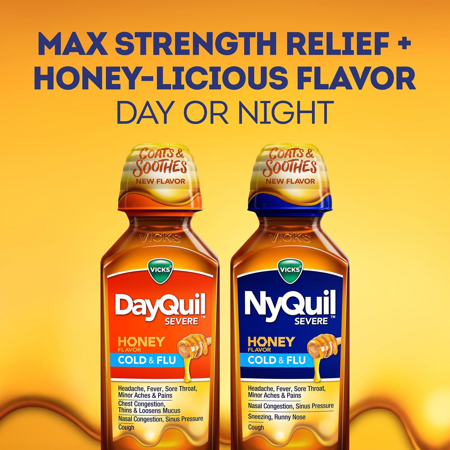 NyQuil® Severe Cold & Flu Liquid Honey Flavor