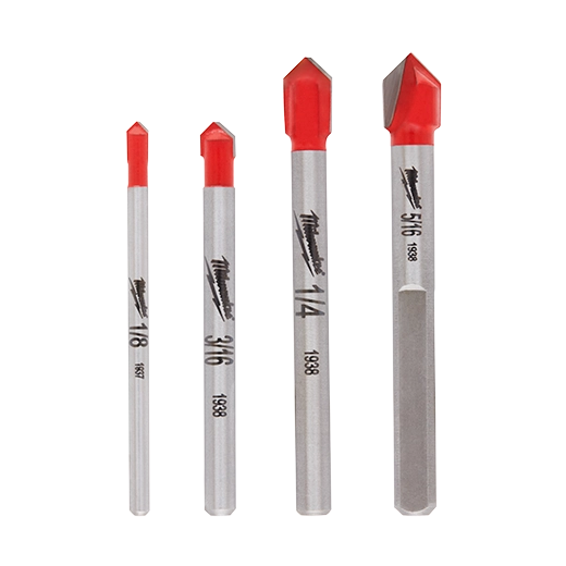 Milwaukee 4PC Ceramic Tile and Glass Bit Set 48-20-8988 | 4-Piece