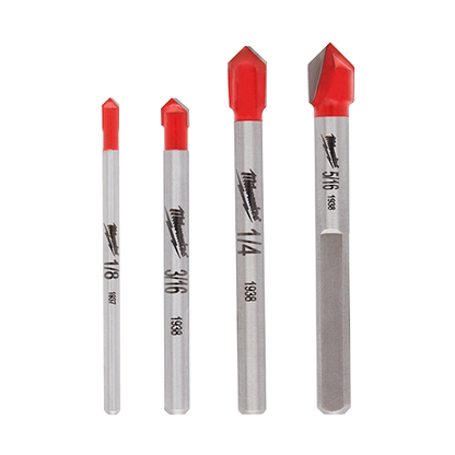 Milwaukee 4PC Ceramic Tile and Glass Bit Set 48-20-8988 | 4-Piece