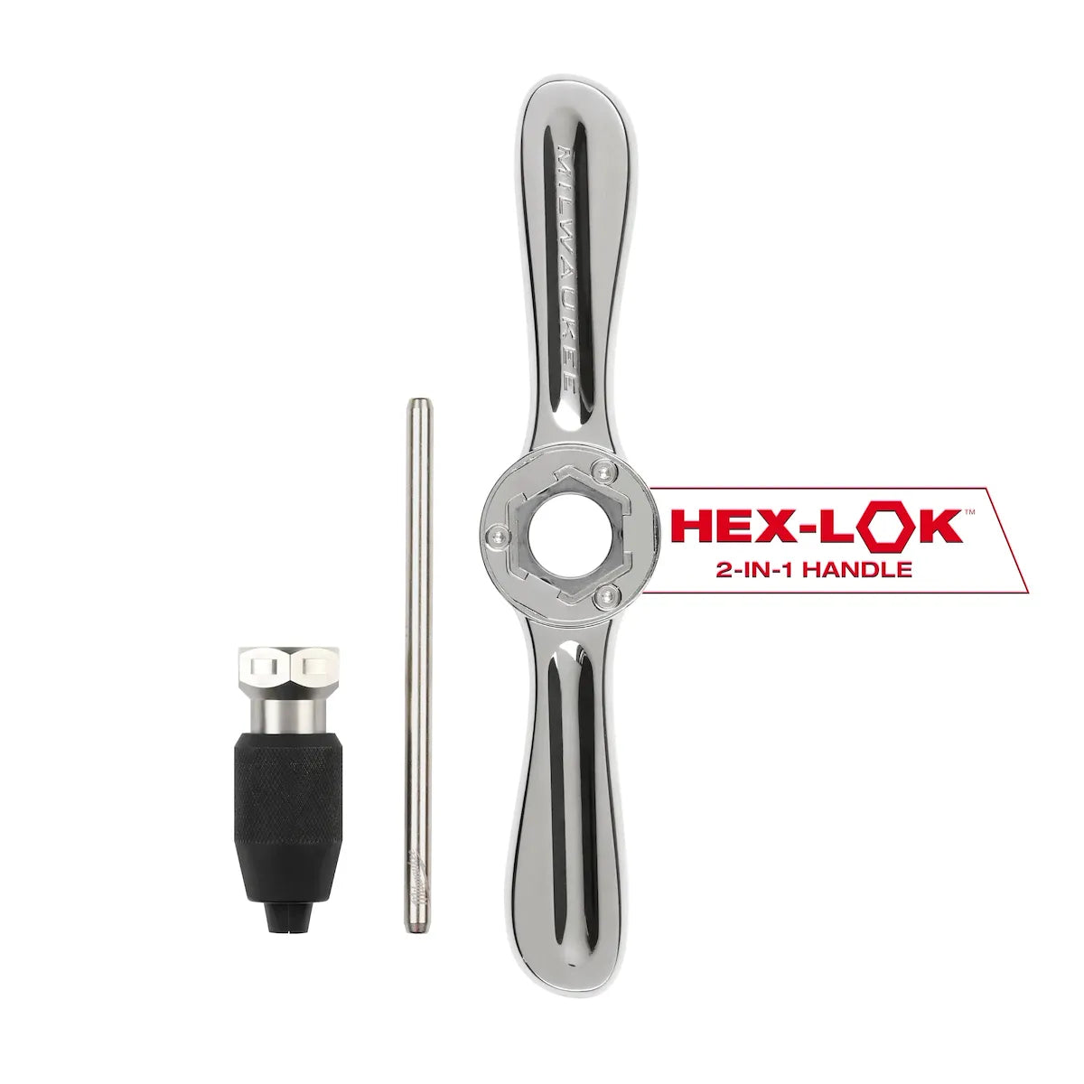 Milwaukee HEX-LOK 2-in-1 Tap and Die Threading Handle & Tap Collet 49-57-5003 | 2-Piece, Metal