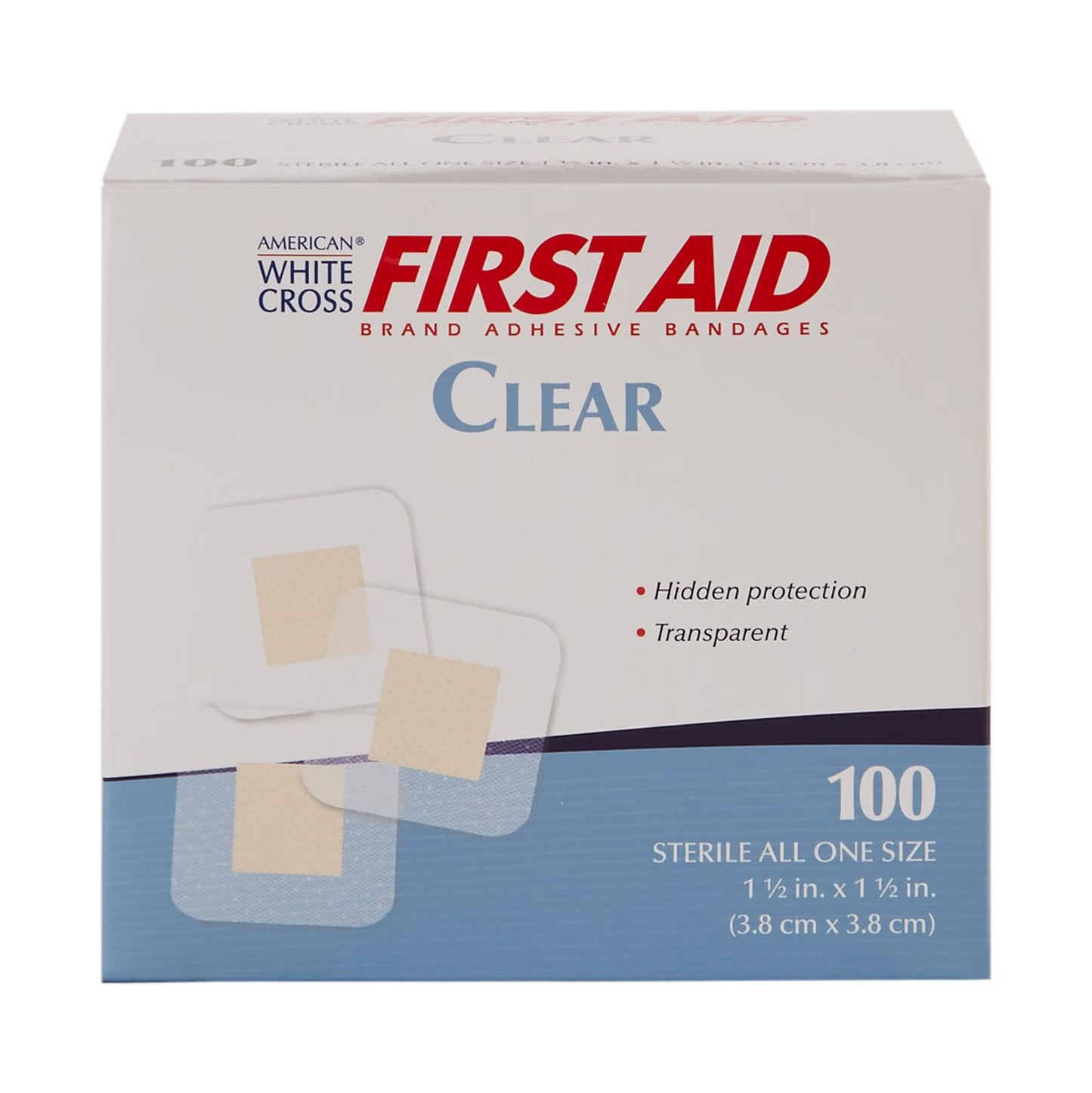 American® White Cross Sheer Adhesive Spot Bandage