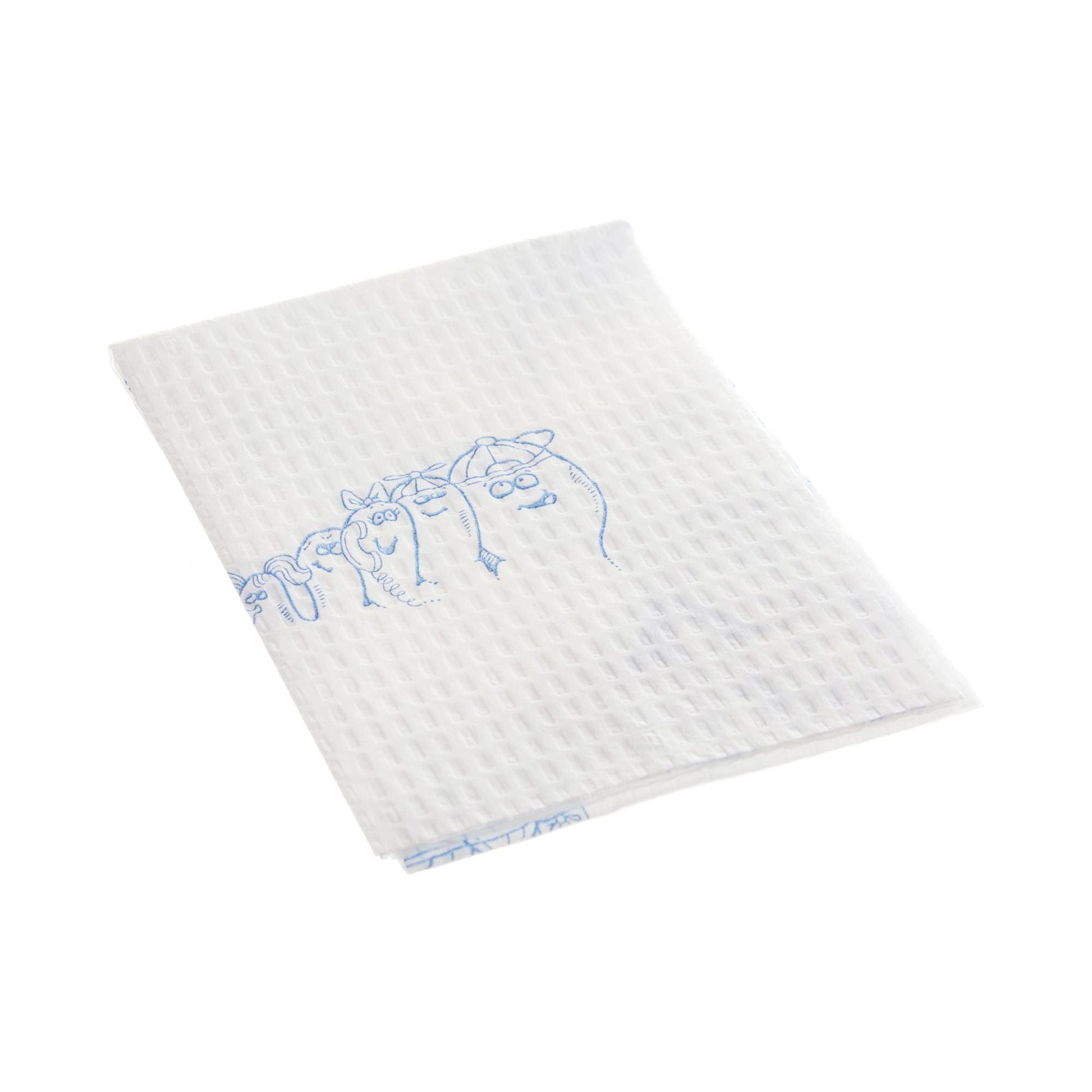 Tidi® Choice White / Blue Cartoon Toes Procedure Towel