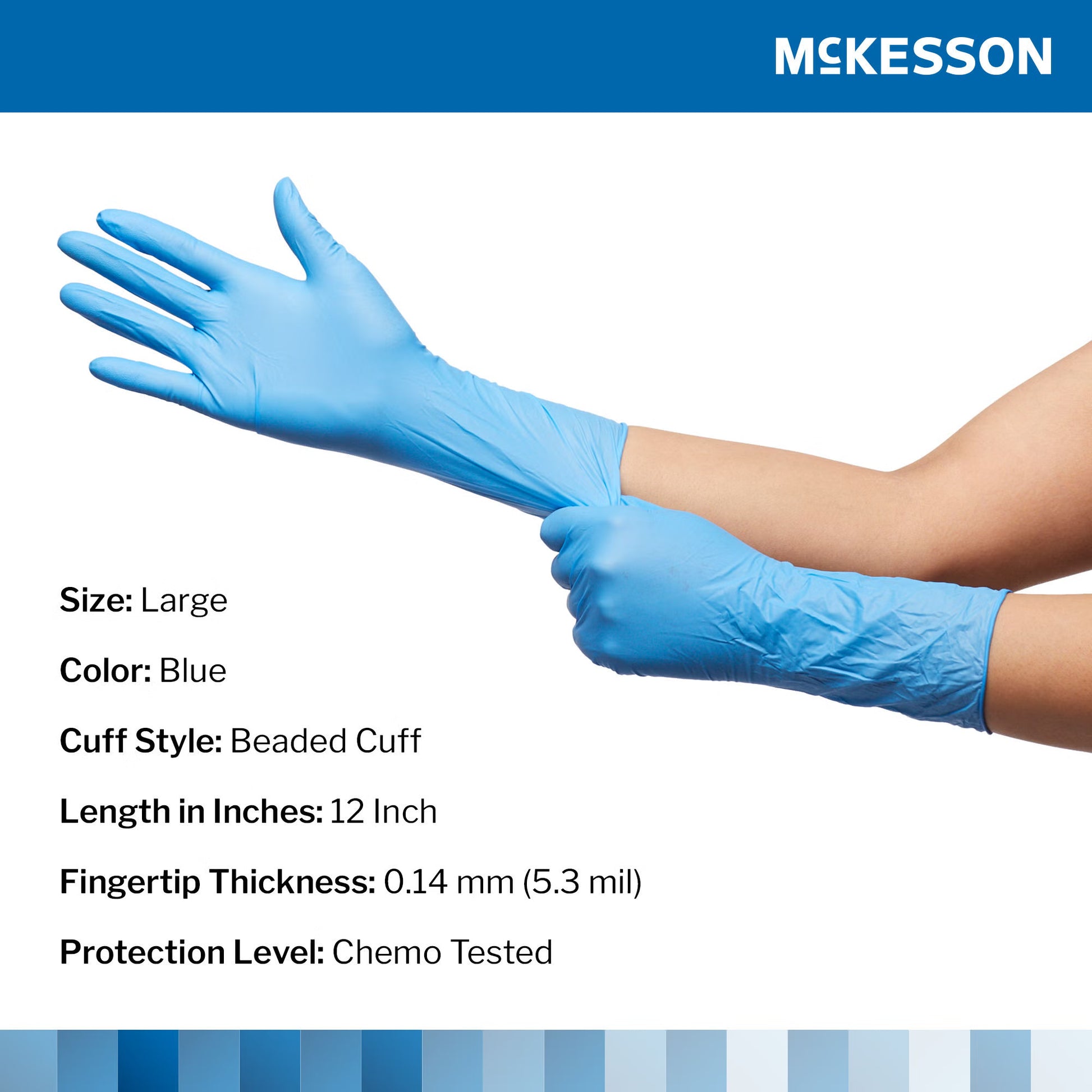 McKesson Confiderm® 6.5CX Nitrile Exam Gloves, Blue - view 2