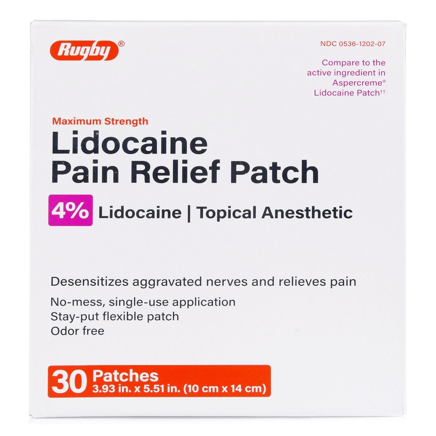Rugby® 4% Lidocaine Pain Relief Patch