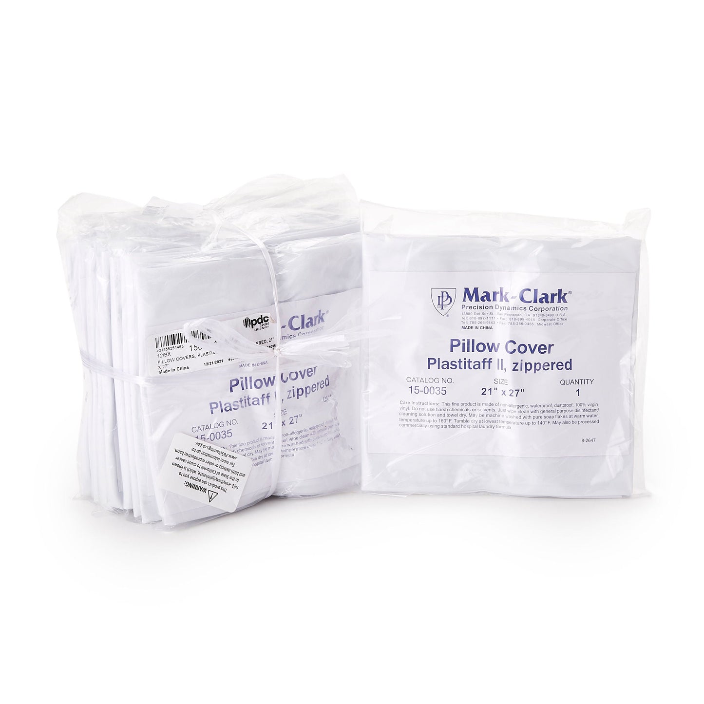 Mark-Clark® White 4 mil Plastistaff Pillow Cover With Zip