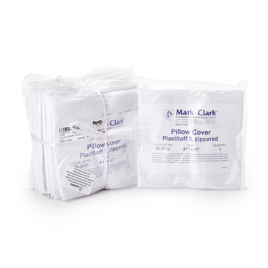 Mark-Clark® White 4 mil Plastistaff Pillow Cover With Zip