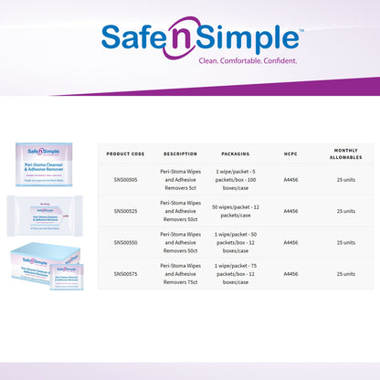 Safe n Simple™ Adhesive Remover Wipes