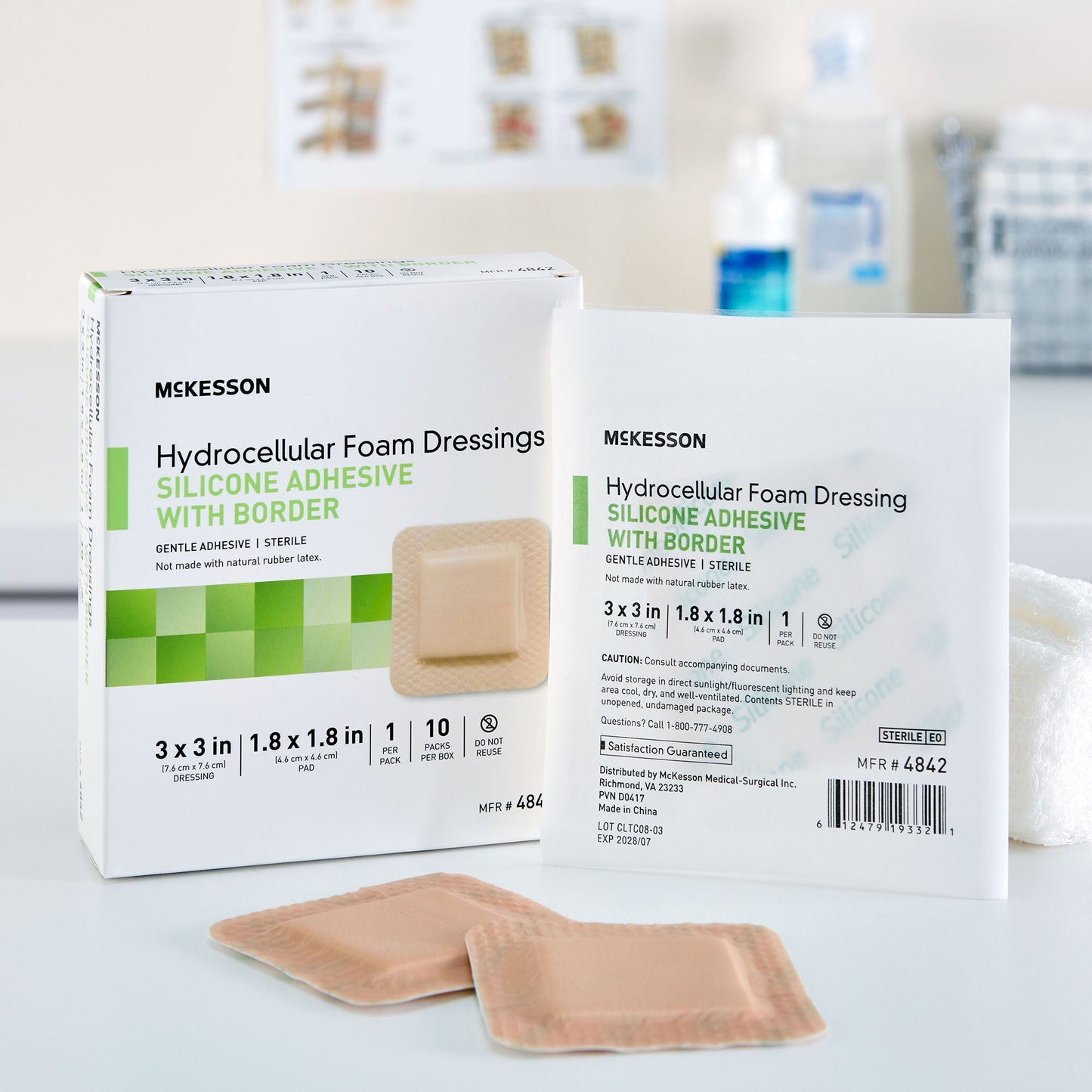 McKesson Silicone Adhesive with Border Silicone Foam Dressing