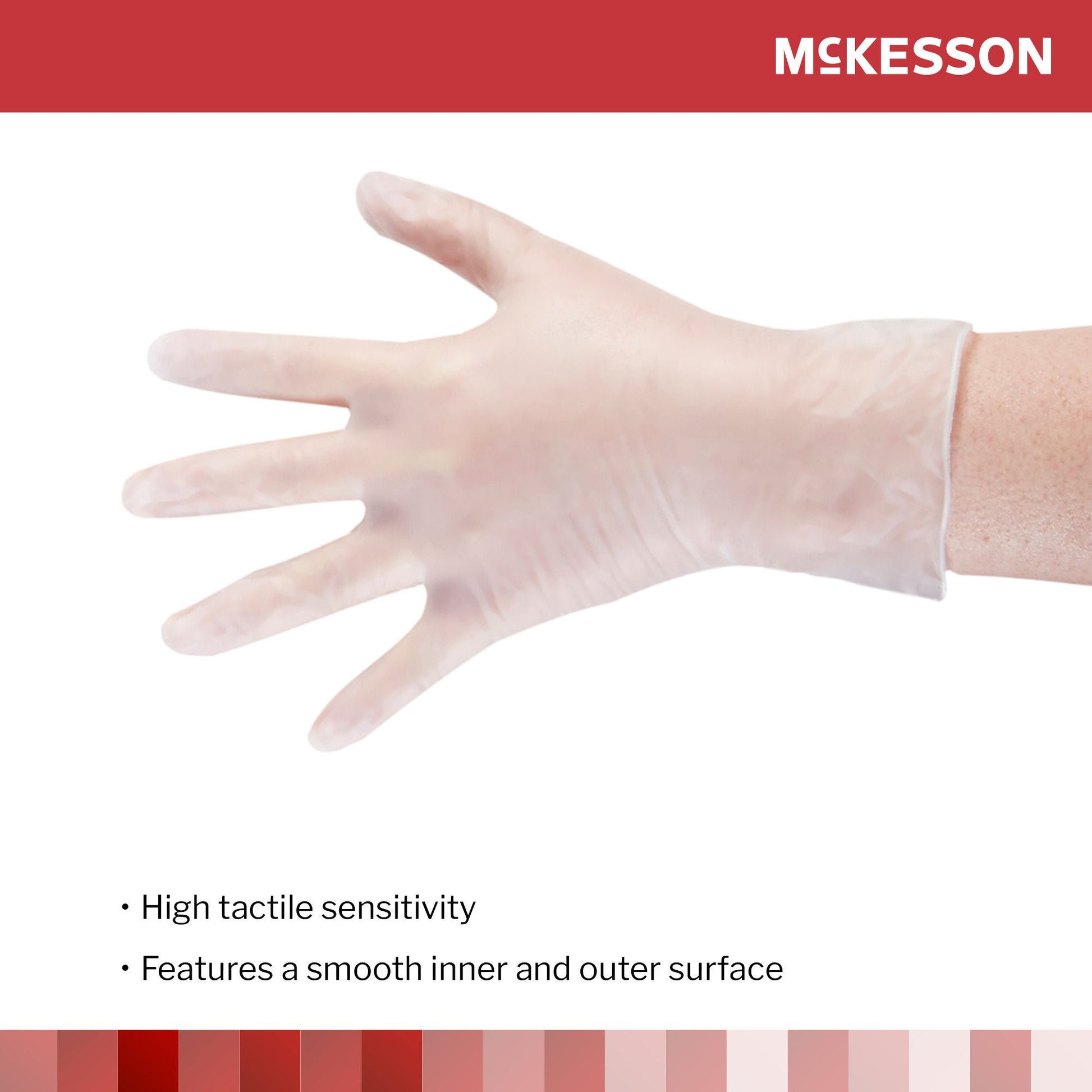 McKesson Vinyl Exam Gloves, Clear - view 4