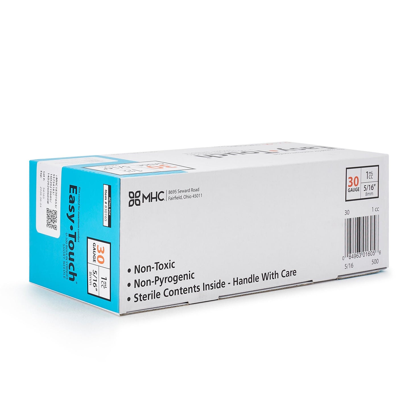EasyTouch™ Insulin Syringe with Needle, 30 Gauge, 5/16 Inch Needle Length