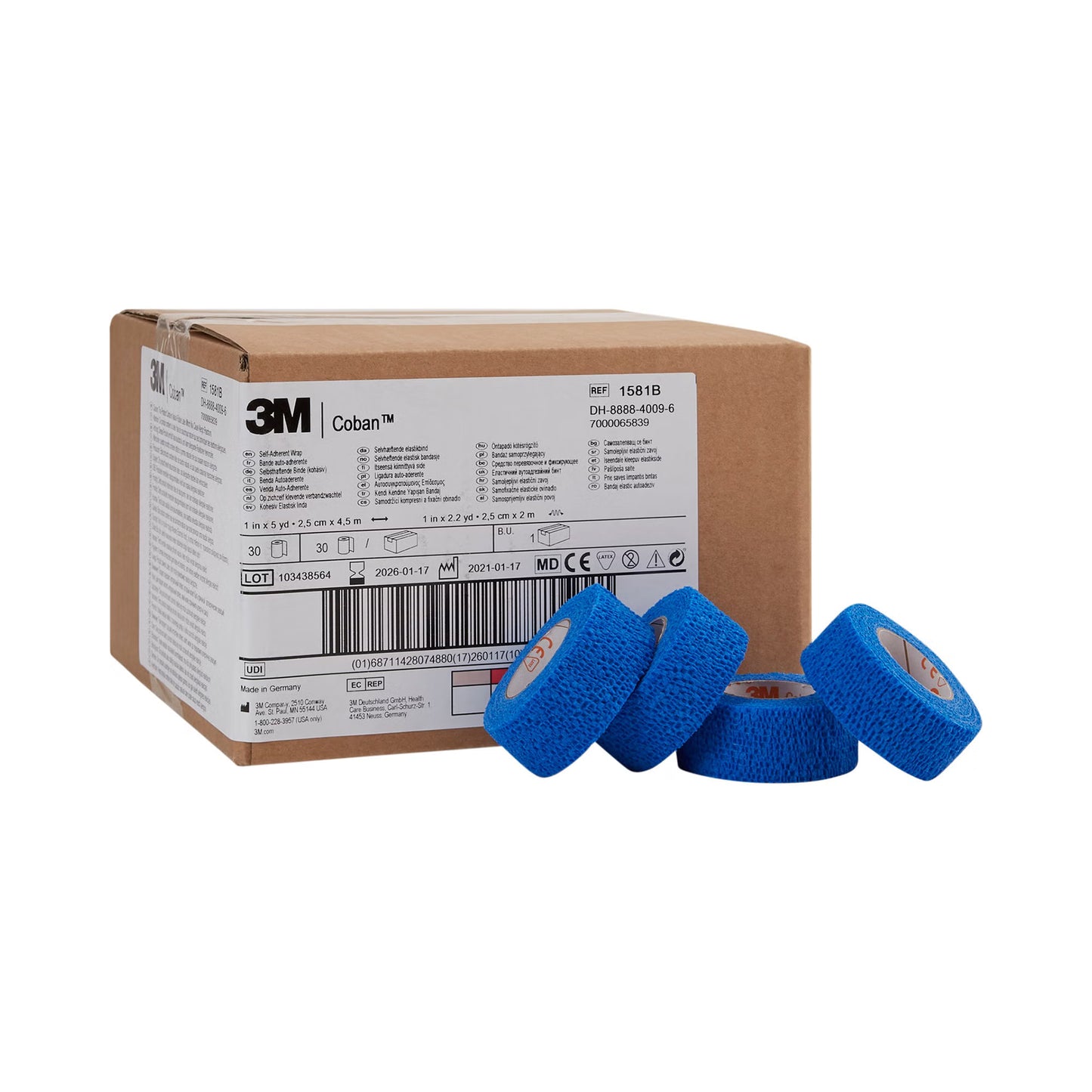 3M™ Coban™ Self-adherent Closure Cohesive Bandage, Blue