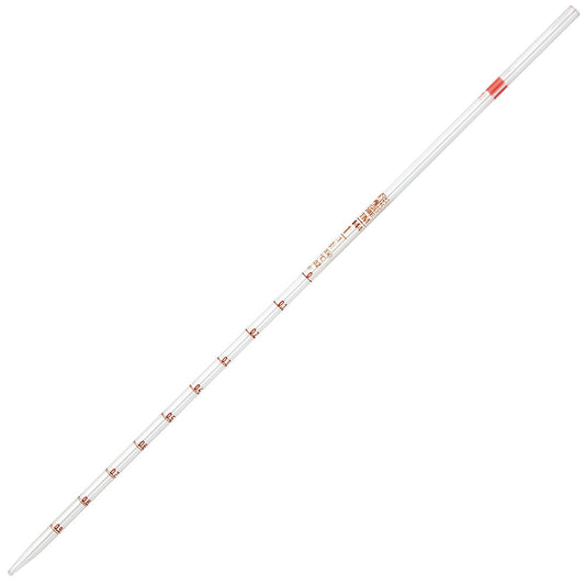 1 mL Serological Pipettes, Reusable Glass, TD 0.1 mL Graduations — Red Band, 6/Box | Globe Scientific