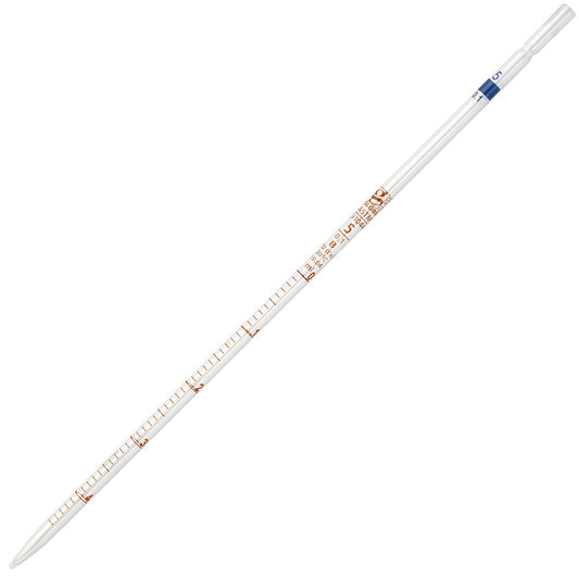 Serological Pipettes, 5 mL Reusable Glass, TD 0.1 mL Graduations, Blue Band — 6/Box | Globe Scientific