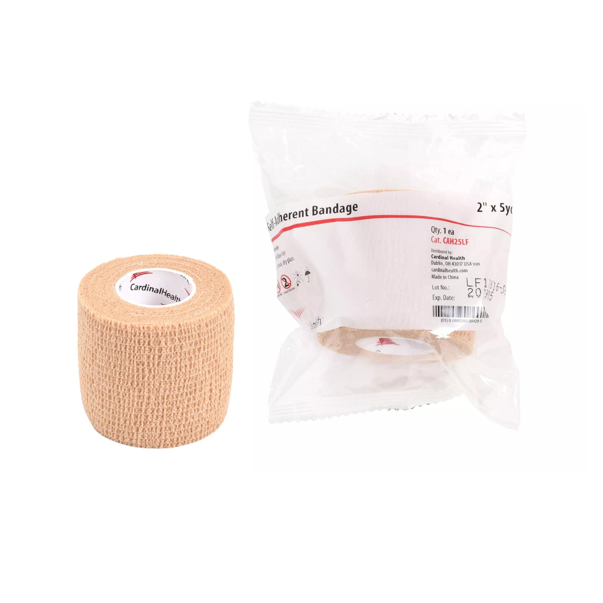 Cardinal Health Cohesive Bandage Self-adherent Closure Tan NonSterile Standard Compression
