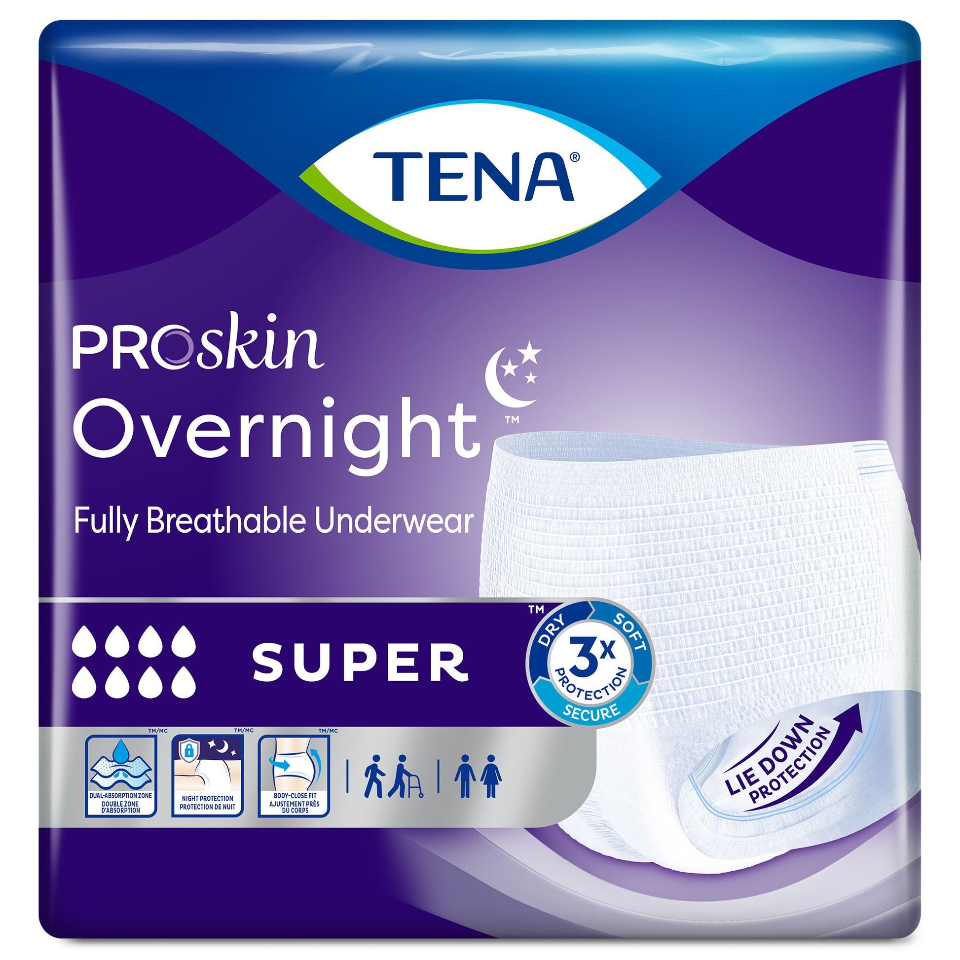 Tena® ProSkin Overnight™ Super Fully Breathable Underwear, Extra Large