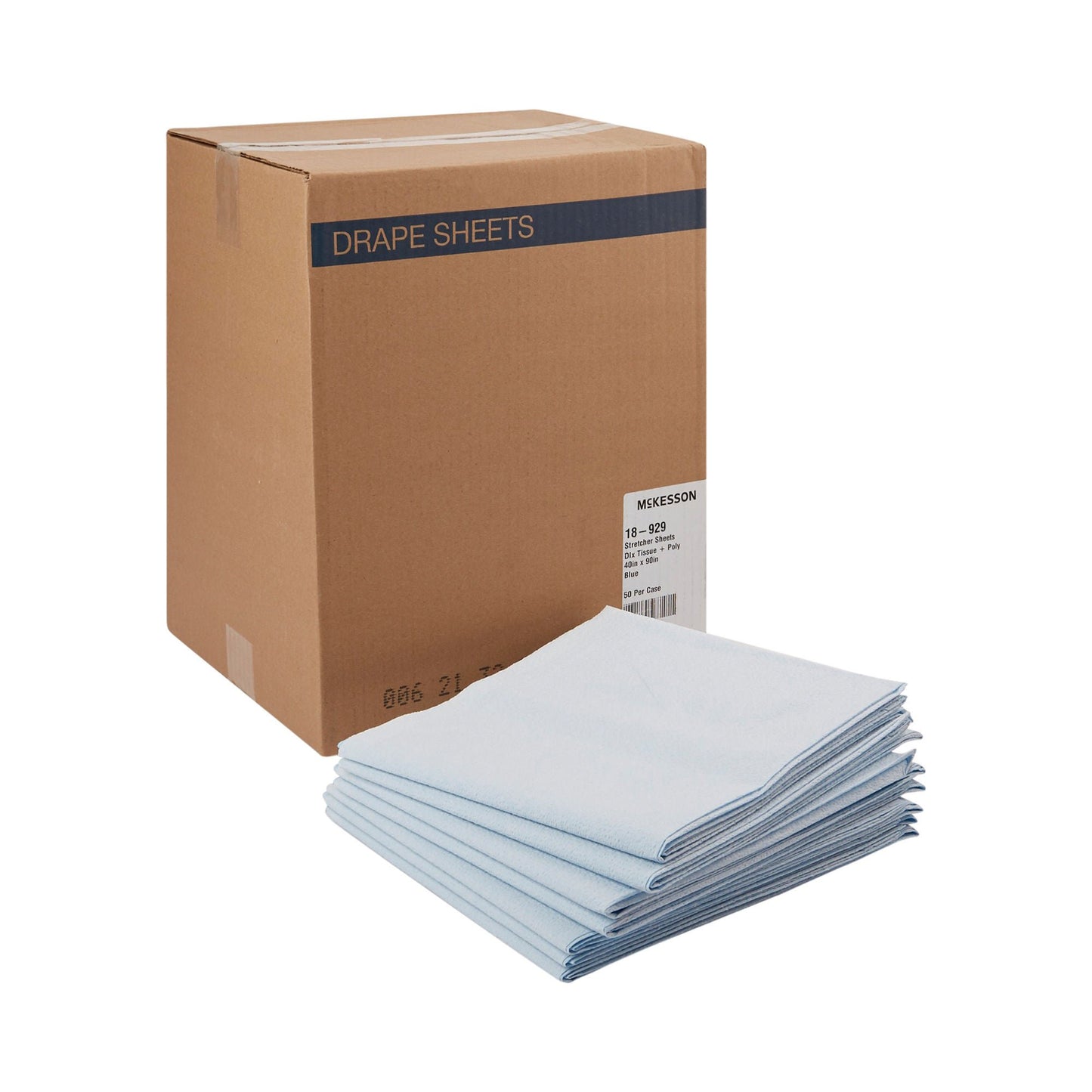 McKesson Blue Flat Stretcher Sheet