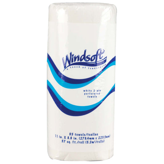 Windsoft Perforated Roll Towels, White, 100 per roll (WIN1220CT)