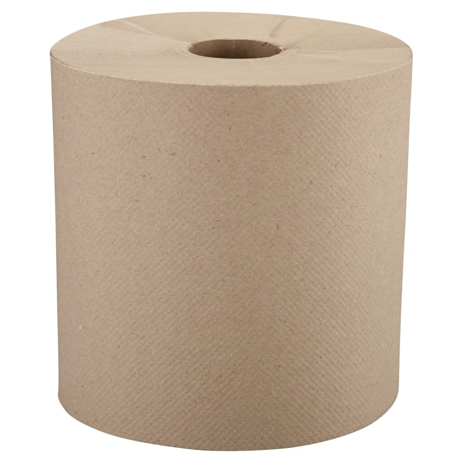 Windsoft Nonperforated Roll Towels, 8" x 800ft, Brown (WIN12806)