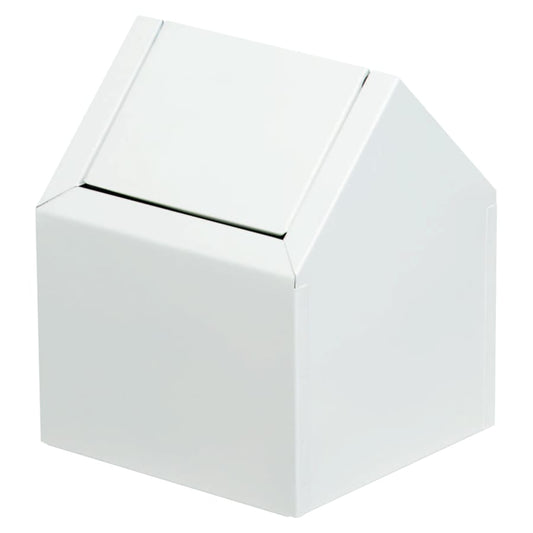 Hospeco Double Entry, Swing Top Floor Receptacle, Metal, White (HOS2201)