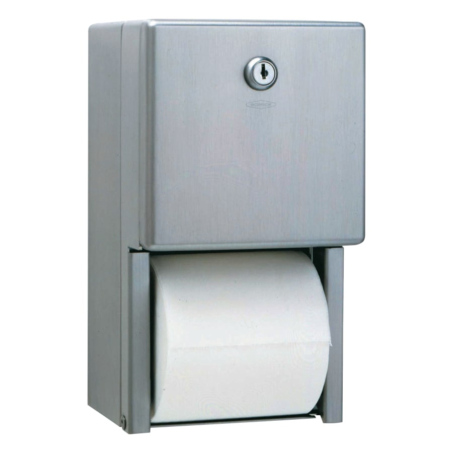 Bobrick Washroom Stainless Steel Two-Roll Tissue Dispenser, 6 1/4w x 6d x 11h, Stainless Steel (BOB2888)