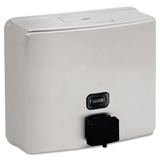 Bobrick Washroom ConturaSeries Surface-Mounted Soap Dispenser, 40oz, Stainless Steel Satin (BOB4112)