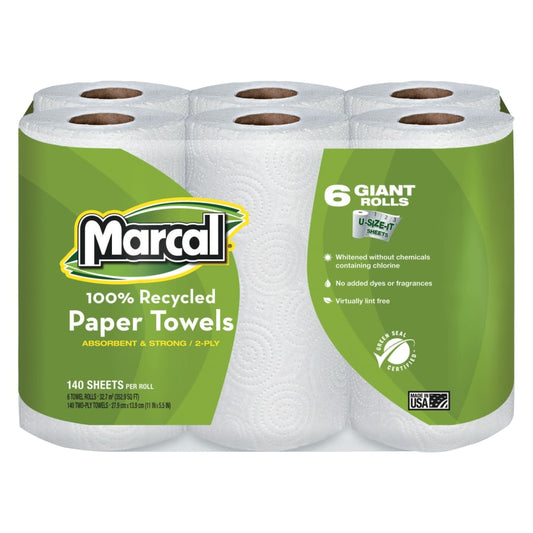 Marcal Paper 100% Recycled Roll Towels, 5 1/2 x 11, 140/Roll (MRC6181CT)