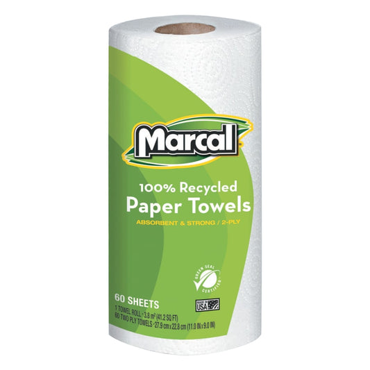 Marcal Paper 100% Recycled Roll Towels, 9 x 11, 60 Sheets (MRC6709)