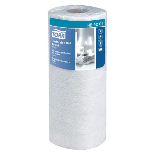 Tork Handi-Size Perforated Roll Towel, 2-Ply, 11"W x 6 3/4"L, 120/Roll, White (TRKHB9201)