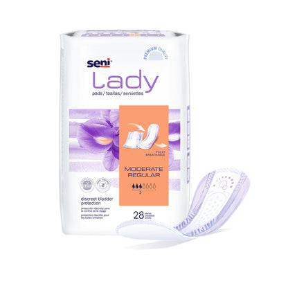 Seni® Lady Moderate Absorbency Bladder Control Pads, Regular