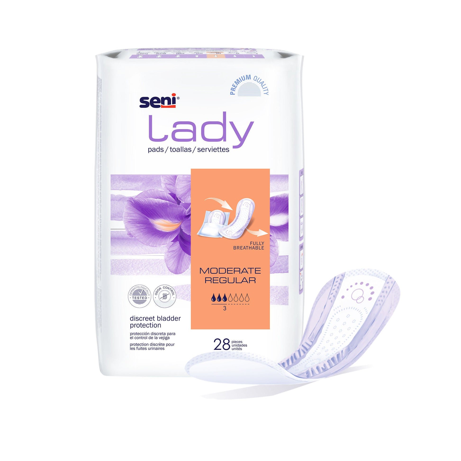Seni® Lady Moderate Absorbency Bladder Control Pads, Regular