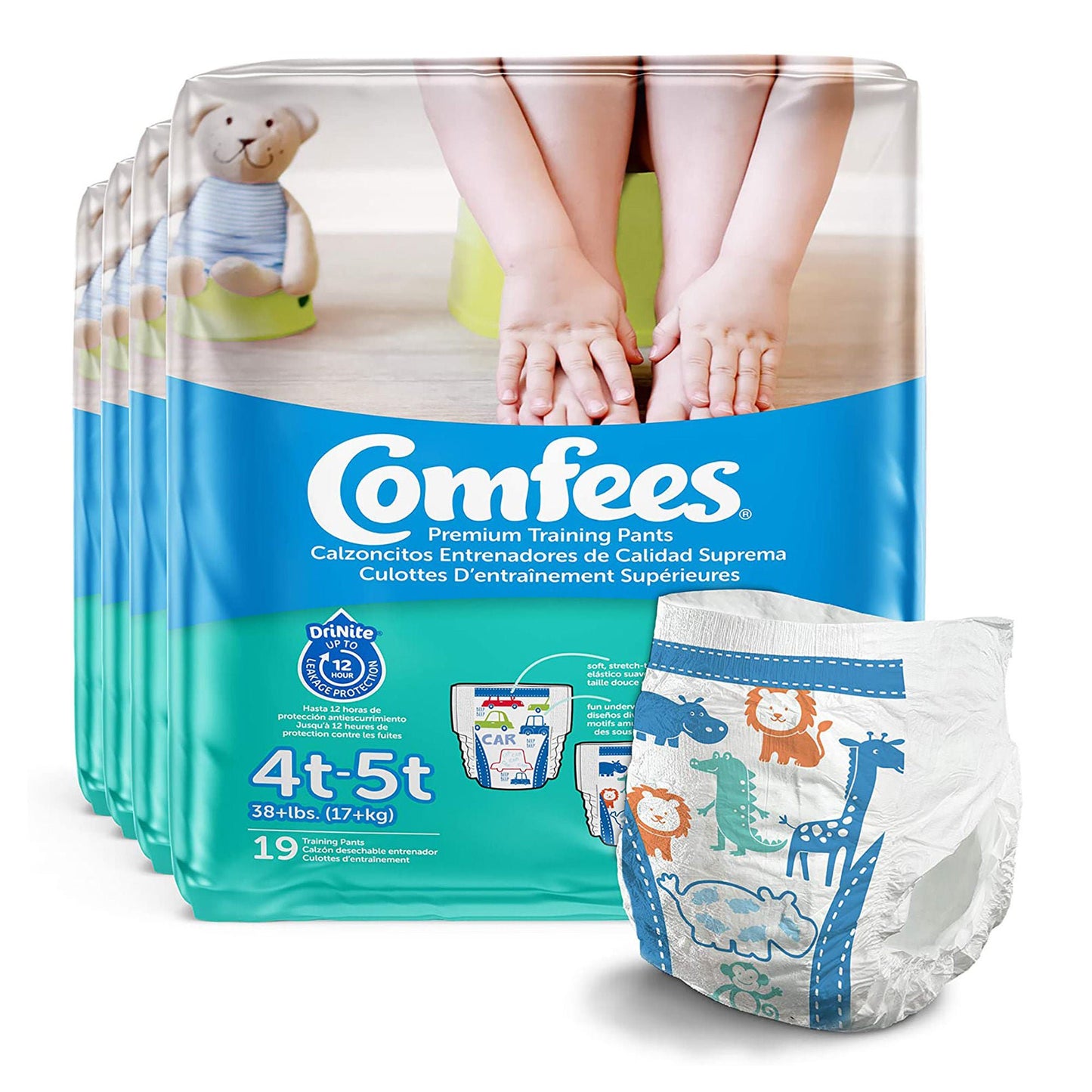 Comfees® Training Pants, 12-Hour Protection, Male Toddler, 4T – 5T, Over 38 lbs.